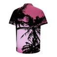 thumbnail image 4 of OKBOP Mens Button Up Shirts,Solid Button Up Workout Beach Short Sleeve Custom Crew Neck Summer T-shirt with Pocket Fathers Day Gift Hot Pink S(4), 4 of 5