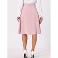 thumbnail image 4 of DARING DIVA Women's Elegant Casual Office A-Line Button Decor Midi Skirts XL Pink, 4 of 6