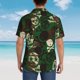 thumbnail image 4 of Fotbe Camouflage Skull Camisa Hawaiana para Hombre Unisex – Camisa Casual de Verano con Botones de Manga Corta de Algodón y Lino,XX-Large, 4 of 7