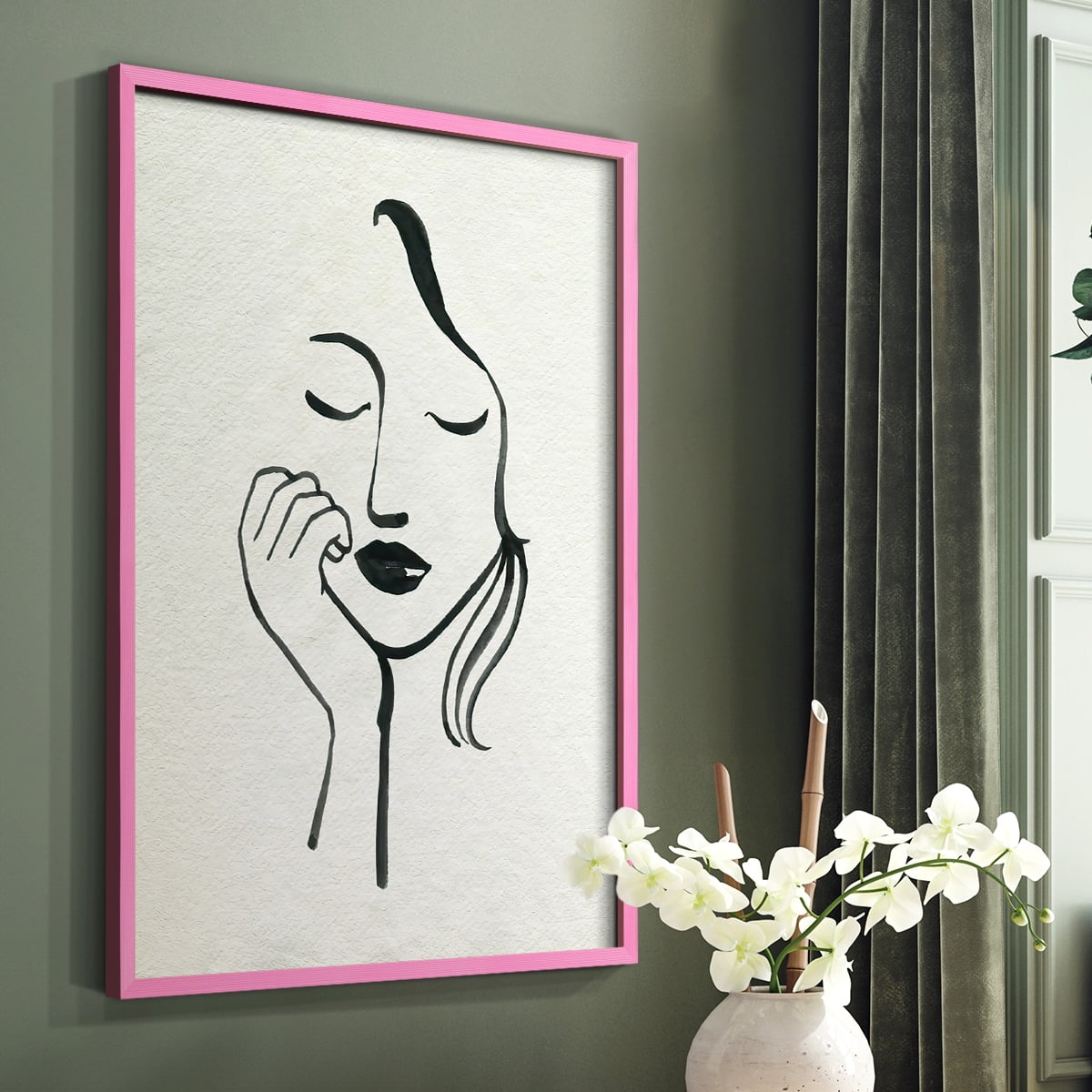 Day Dreamer I Framed Print in Pink Solid Wood Framed Print No Nail Hanging