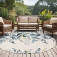 thumbnail image 4 of Round Rugs 6Ft, Navy Blue Eucalyptus Round Area Rug Washable Indoor Throw Carpet, Farmhouse Weeping Leaves Linen Soft Non Slip Circle Rug for Office Cabinet Home Decor Aesthetic, 4 of 8