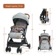 thumbnail image 3 of Babyjoy Lightweight Baby Stroller Aluminium Frame with Net for Travel 15 lbs Gray, 3 of 10