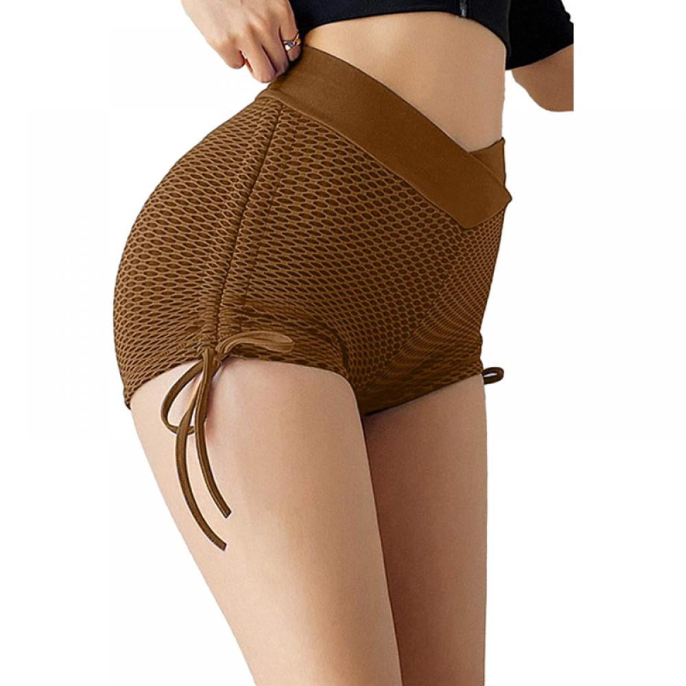 Details about   Womens High Waist Yoga Shorts Anti-Cellulite Ruched Sports Hot Pants Gym Fitness 
