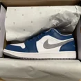 thumbnail image 5 of Ni - ke Ni - ke Air Jordan 1 Low True Blue Cement 553558-412 Men’s Size 9.5 New Deadstock!, 5 of 5