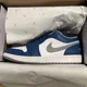 thumbnail image 5 of Ni - ke Ni - ke Air Jordan 1 Low True Blue Cement 553558-412 Men’s Size 9.5 New Deadstock!, 5 of 5