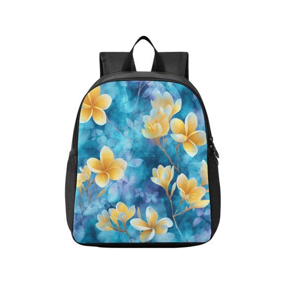 Toddler Backpack Tropical Frangipani Floral Print Waterproof Lightweight Backpack Casual Mini Daypack for Daycare & Travel