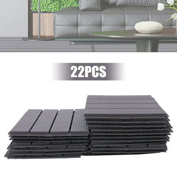 22PCS 12”x12” Interlocking Decking Tiles Plastic Composite Patio Deck Tiles