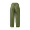 thumbnail image 4 of JustVH Loose Leg Elastic Waist Trousers Cotton Linen Women Cropped Pants, 4 of 5