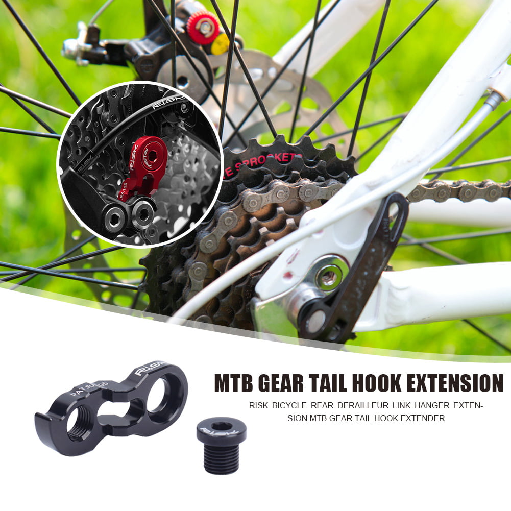 Risk MTB Bike Rear Derailleur Hanger Extender Frame Gear Tail Hook Extend  2PC