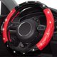 thumbnail image 1 of Black Red Steering Wheel Cover, Universal Car Steering Wheel Protector with Crystal Rhinestones Anti-Slip 14.5-15 inch, 1 of 4