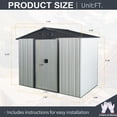 thumbnail image 3 of CarButler 8x4ft Metal Outdoor Storage Shed with Lockable Sliding Doors for Garden Backyard Patio Lawn White Black, 3 of 7