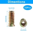 thumbnail image 2 of 20 Pcs Threaded Insert, Wood Furniture Threaded Insert Nuts Hex Socket Screw Wood Inserts Bolt Assortment Kit with Hex Wrench(M6x25mm), 2 of 7