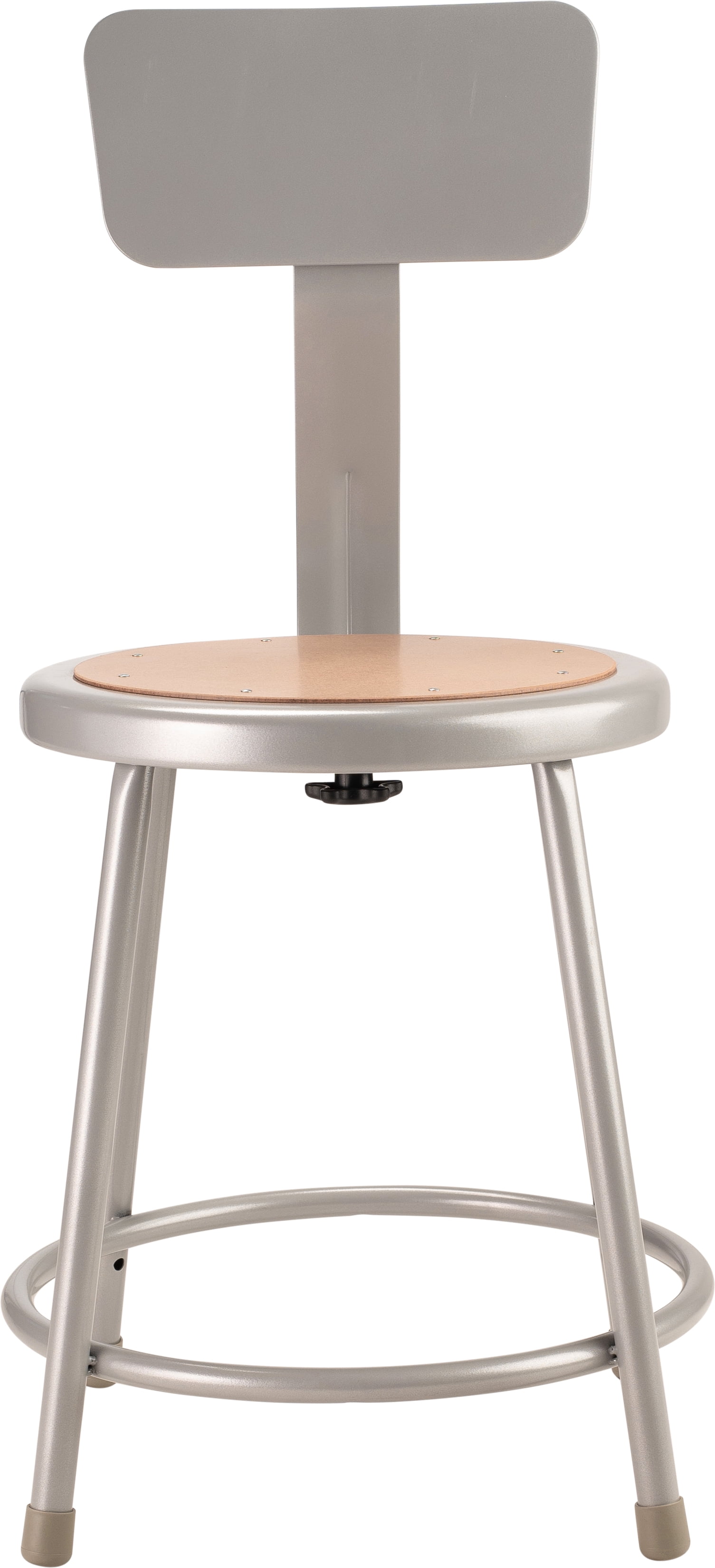(Pack of 2) NPS 18" Heavy Duty Steel Stool With Backrest, Grey