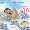 thumbnail image 3 of Summer Lemon Cooling Blanket, Lightweight Breathable Summer Throw Blanket with Double Sided Cold Effect, Navy Blue Spring Floral Botanical Picnic Beach Blankets Bed Sheet for Hot Sleepers 60"x80", 3 of 8