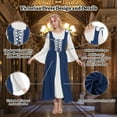 thumbnail image 3 of MYATED Renaissance Medieval Women's Dress Women Renaissance Victorian Costume Outfit Irish Dress Halloween Costume for Women,Blue,XXL, 3 of 7