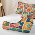 thumbnail image 3 of Homewish Cartoon Sun and Moon Bed Spread Queen for Kids, Colorful Patchwork Queen Coverlet Set, 3pcs 1 Quilt and 2 Pillowcases, 3 of 6