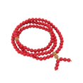 thumbnail image 2 of Bracelet Cinabre Naturel 8mm 108 Perles Rouges Bouddha Bracelet Extensible Chaîne de Prière, 2 of 5