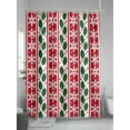 thumbnail image 5 of Christmas Red Shower Curtain Set, Waterproof Shower Curtains for Bathroom, Winter Snowflake Xmas Green Leaves Berries Washable Fabric Cloth Bath Curtain for Bathtub Decoration with Hooks 60x72 Inches, 5 of 6