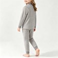 thumbnail image 6 of XRoczxe Kids Thermal Underwear Set, Boys Girls Striped Base Layer Pajamas, Soft Warm Long Sleeve Top & Pants for Winter Sleepwear, 6 of 6