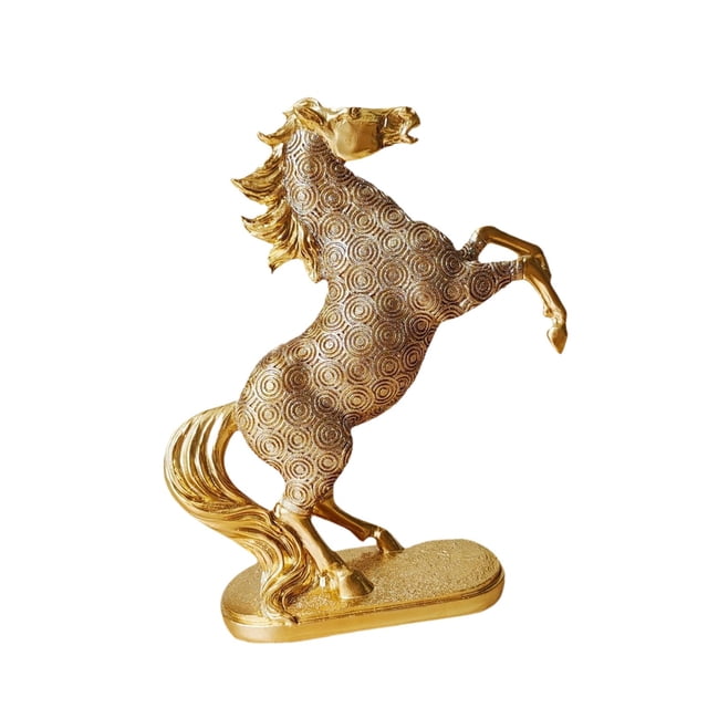 Estatua de caballo, adorno de mesa, colección, escultura decorativa, figura de caballo para estantería, decoración de sala de estar, regalo de año Oro