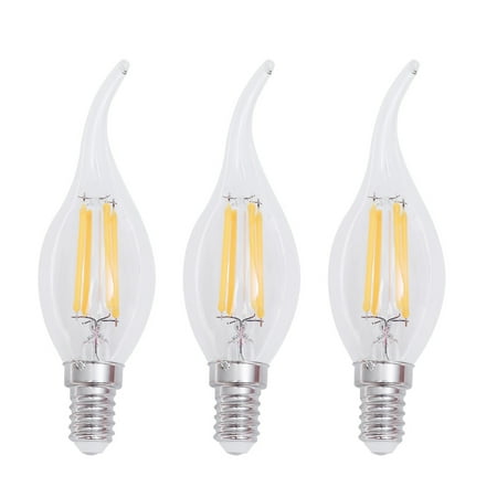 

Masteelf 3pcs 4W E14 Filament Bulb Candle Flame Bulb for Chandeliers Pendant Lights Sconces Light Fixtures (Warm White)