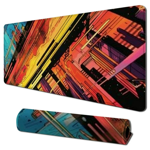nygtbtfer Mouse Pad Desk Mat Space Scene Large Gaming Mouse Pad Desk Pad Mousepad XXL Extended Keyboard Mat Futuristic Spaceship Cosmic Adventure Mouse Mat 31.5x11.8 in