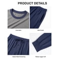 thumbnail image 2 of GIRUNS Men's Pajamas Set Long Sleeve Sleepwear Jogger Pants Soft Loungewear with Pockets Navy Blue L, 2 of 7