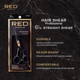 thumbnail image 4 of Red by Kiss Premium Artisan Professional Hair Shears, Ice Tempered Japanese Stainless Steel Scissors, Sharp Blades for Precise Cutting, Ergonomic & Adjustable Tension Screw (Straight, 5.5in), 4 of 11