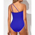 thumbnail image 3 of SURJDE One Shoulder One Piece Swimsuit for Women Tummy Control Bathing Suits Modest Full Coverage Keyhole Swimwear, 3 of 6