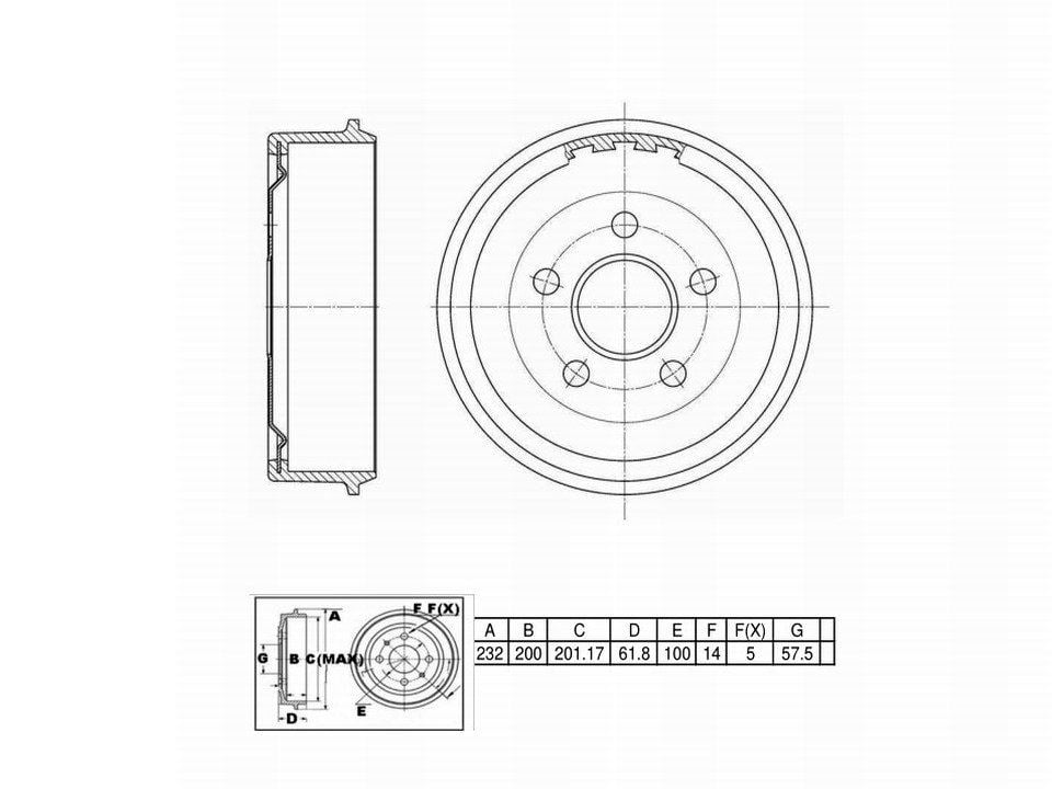 Winstop Brake Drum, Rear WS241560, Dodge Neon 2002-2000