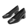 thumbnail image 3 of DREAM PAIRS Women's Low Chunky Heels Square Toe Pumps Comfortable Slip On Dress Shoes Wedding Party Office Shoes, 3 of 7