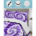 thumbnail image 4 of Purple Ombre Twin Size Down Alternative Comforter, Lightweight Comforter Quilt Bedding Set with Pillow Shams Modern Abstract Tie Dye Painting Art All Seasons Bed Comforter Duvet Insert 68"x86", 4 of 7