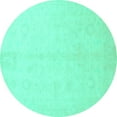 thumbnail image 1 of Ahgly Company Indoor Round Oriental Turquoise Blue Traditional Area Rugs, 8' Round, 1 of 4