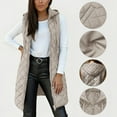 thumbnail image 6 of Long Vest For Women Sevevn Women's Quilted Long Hooded Vest Lightweight Zip Up Puffer Gilet Sleeveless Fall Winter Coat, 6 of 8