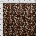thumbnail image 3 of oneOone Cotton Flex Chocolate Brown Fabric Floral Craft Projects Decor Fabric Printed By The Yard 40 Inch Wide, 3 of 4