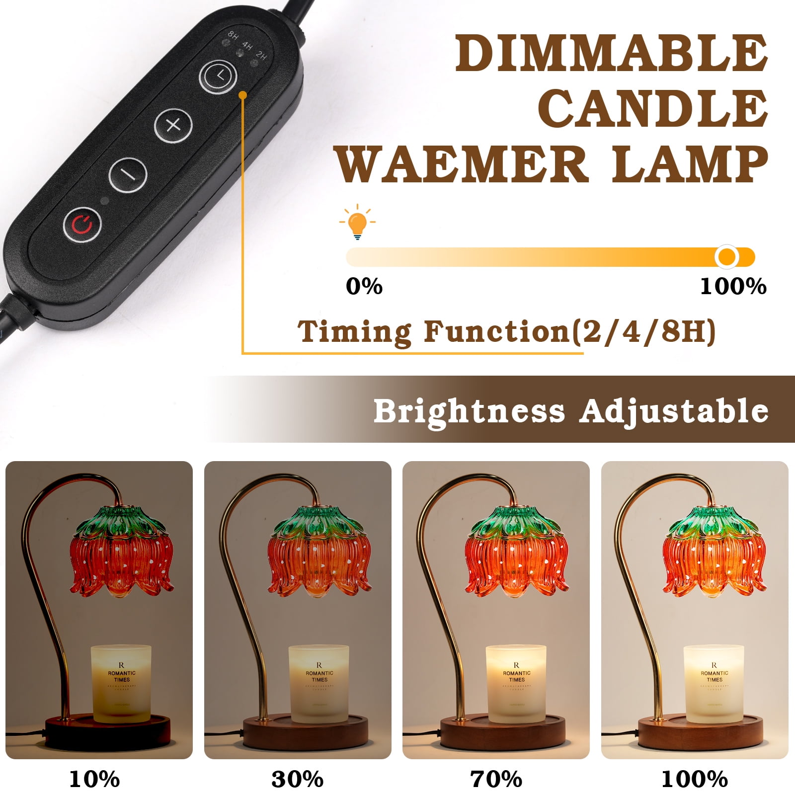 Funistree Strawberry Candle Warmer Lamp with Timer, Birthday Gifts for Women Mom, House Warming Gifts, Wax Melt Warmers for Jar Candles Home Decor