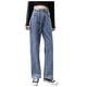 thumbnail image 2 of ICHUANYI Clearance Women's Casual Pants Hight Waist Distressed Straight Vintage Trouser(Dark Blue, XL) ICHUANYI WER2023081116269, 2 of 7