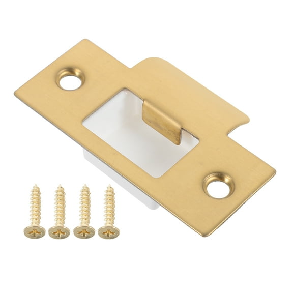 FELTECHELECTR Metal Door Latch Strike Plate Golden T-shaped Modern for Room Locks 1 Set