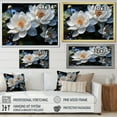 thumbnail image 4 of Designart "White Yellow Lotus landscape VI" Floral Floater Framed Canvas Print, 4 of 7