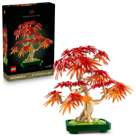 LEGO Botanicals Japanese Red Maple Bonsai Tree Building Kit for Adults 18 - Home Decor for Room or Office - Gift for Birthdays - Plant Decor for Desk or Bookshelf- 10348