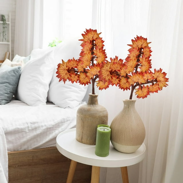 TaTaai Cadeau 12 Pcs Hautes Tiges de Feuilles d'Érable Rouges Artificielles pour Vase Fausses Branches de Feuilles d'Érable Feuilles d'Érable en Plastique Fausses Fleurs Plantes pour Décoration de Table de Maison Mariage Festival