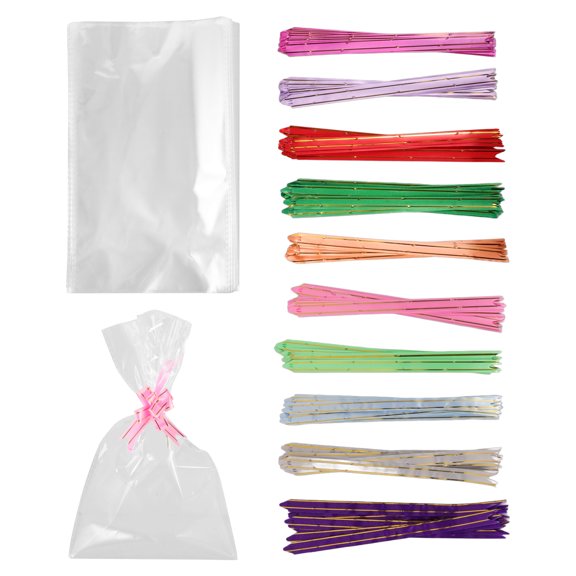 RENACLIPY 100Pcs Clear Cookie Bags OPP Transparent Small Givers