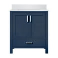 thumbnail image 3 of Jacques 30 in. W x 22 in. D Navy Blue Bath Vanity and White Quartz Top, 3 of 9