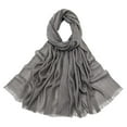 thumbnail image 4 of GPOECD Solid Color Long Scarf for Soft Breathable Versatile Fashion Wrap Shawl Elegant Daily Wear Neck Scarf for Women with Lightweight Z11-Grey,One Size, 4 of 5