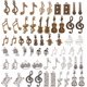 thumbnail image 1 of 60 piezas de 30 estilos de notas musicales, dijes de instrumentos musicales multiestilo, símbolos, collares, pendientes, colgantes de metal a granel, accesorios de joyería., 1 of 5