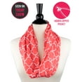 thumbnail image 2 of Pop Fashion Women's Infinity Scarf with Hidden Zipper Pocket & Pattern Print Quatrefoil (Coral), 2 of 4