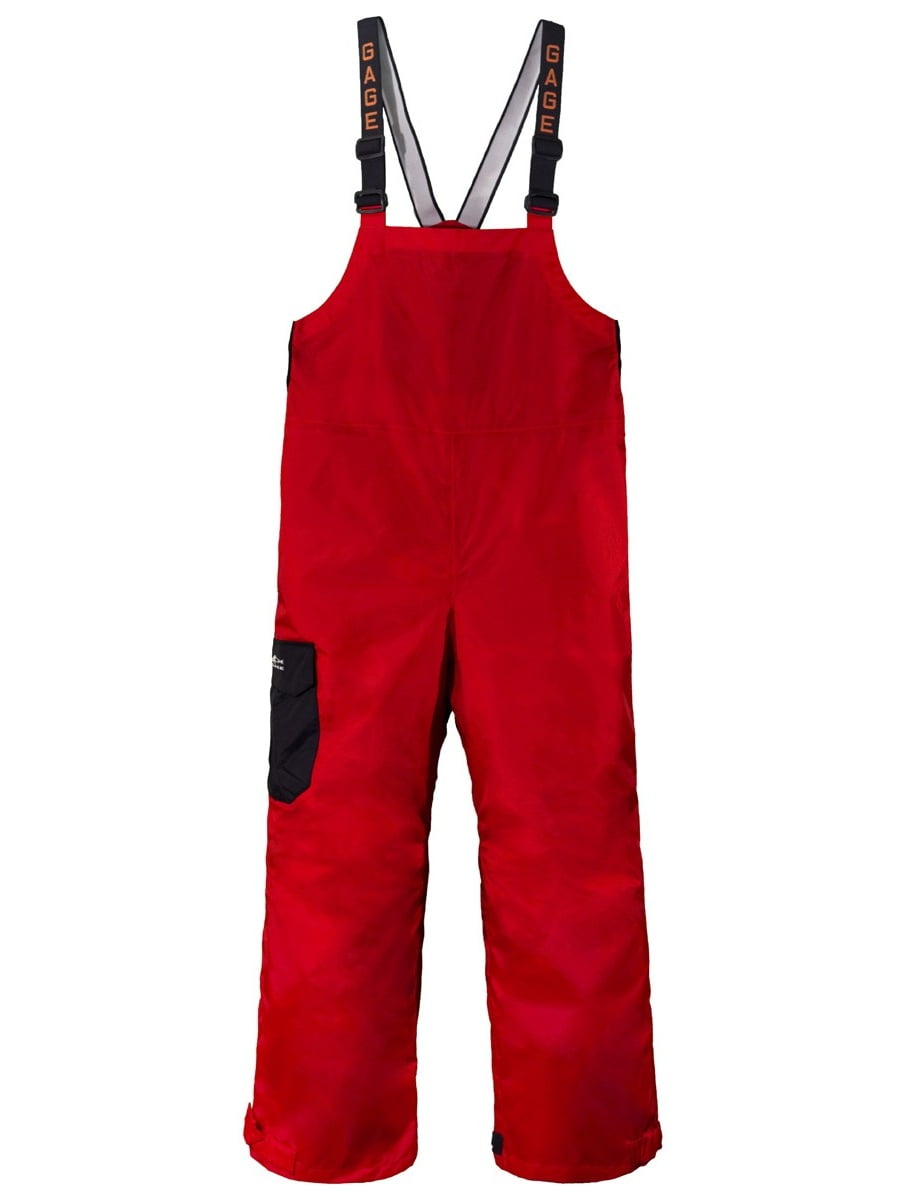 Grundens Weather Watch Bib Pants, Red, Large by R