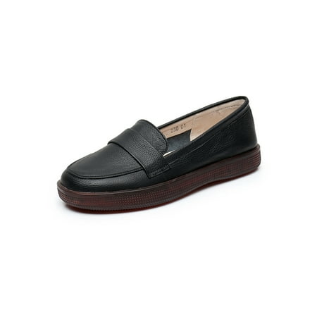 

SIMANLAN Womens Flats Plain Nurse Shoes Slip On Loafers Ladies Casual Moccasins Women Memory Foam Flat Shoe Black 8