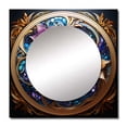 thumbnail image 2 of Designart "Vintage Gold Floral Mandala Enchantment I" Boho Mandala Blue Large Square Mirror - Square Bedroom Mirror Printed Wall Decor - Traditional Square Printed Wall Mirror Art, 2 of 5