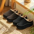 thumbnail image 6 of HOMEHOT Mens Slippers Men's Memory Foam House Slippers Warm Fuzzy Moccasin Slippers Indoor Outdoor House Shoes Anti slip Slippers for Men​ Black 11, 6 of 6